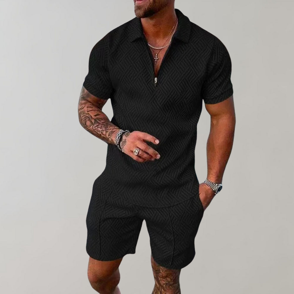 Stylish and Casual Polo Shirt and Shorts Set for Men