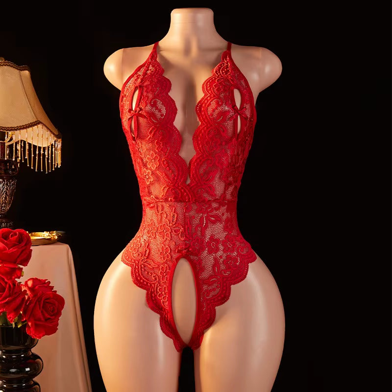 Transparent Sexy Lingerie for Women 18 Hot Erotic Underwear Sexy Costume Lace Open Crotch Lingerie Set Bodysuit Lingerie