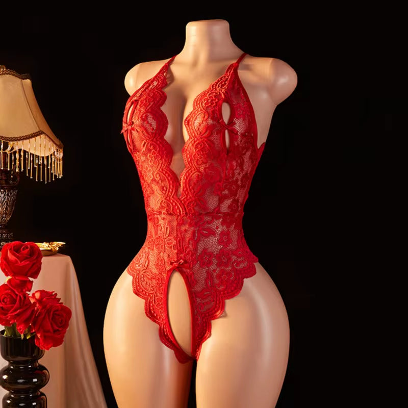 Transparent Sexy Lingerie for Women 18 Hot Erotic Underwear Sexy Costume Lace Open Crotch Lingerie Set Bodysuit Lingerie
