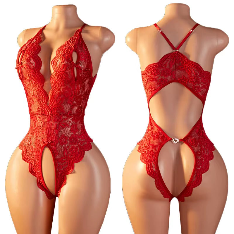 Transparent Sexy Lingerie for Women 18 Hot Erotic Underwear Sexy Costume Lace Open Crotch Lingerie Set Bodysuit Lingerie