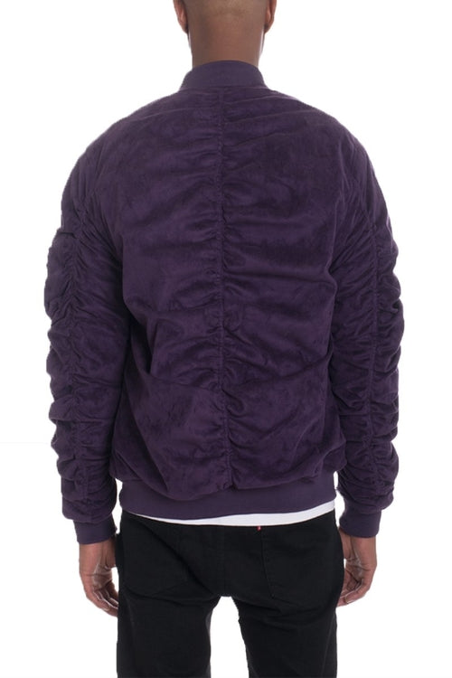 MEN's FAUX SUEDE BOMBER JACKET