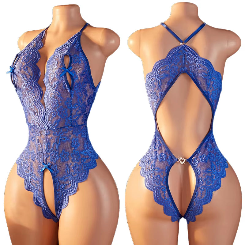 Transparent Sexy Lingerie for Women 18 Hot Erotic Underwear Sexy Costume Lace Open Crotch Lingerie Set Bodysuit Lingerie