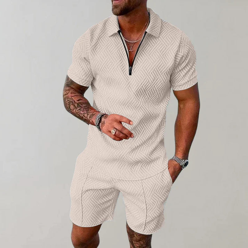 Stylish and Casual Polo Shirt and Shorts Set for Men