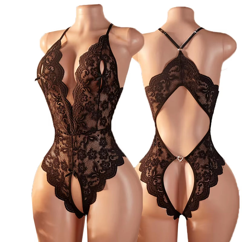 Transparent Sexy Lingerie for Women 18 Hot Erotic Underwear Sexy Costume Lace Open Crotch Lingerie Set Bodysuit Lingerie