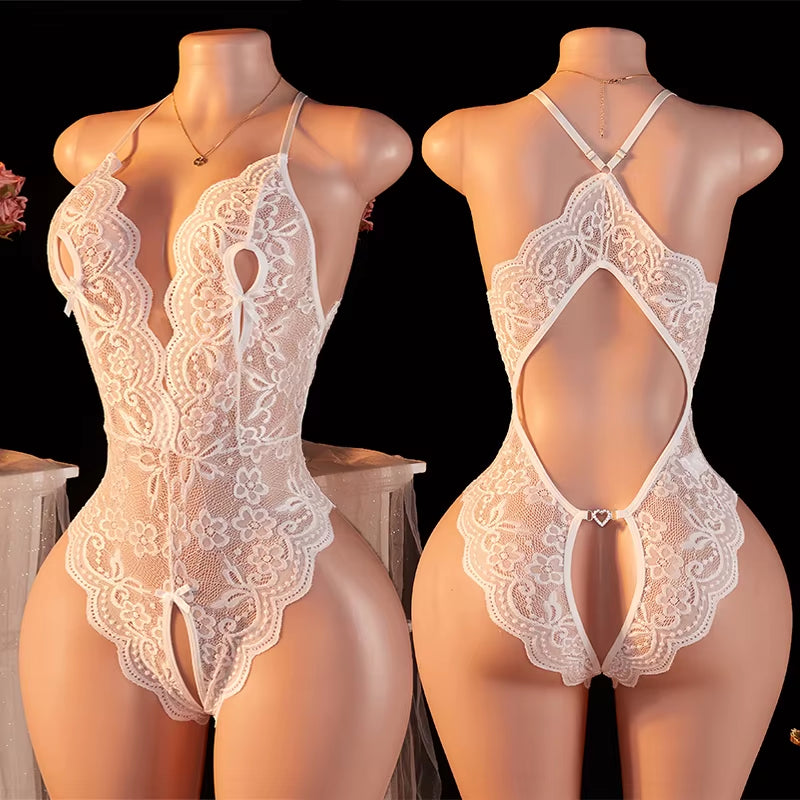 Transparent Sexy Lingerie for Women 18 Hot Erotic Underwear Sexy Costume Lace Open Crotch Lingerie Set Bodysuit Lingerie