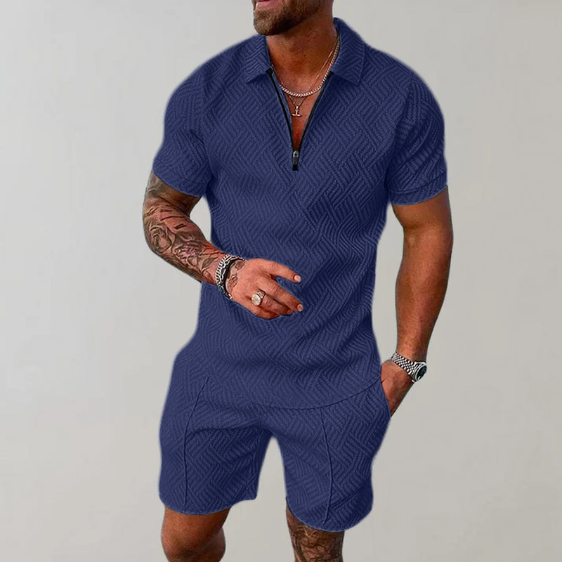 Stylish and Casual Polo Shirt and Shorts Set for Men